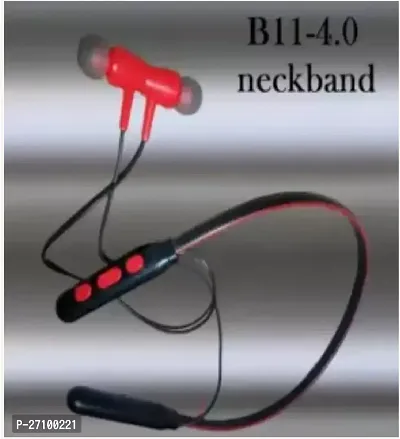 Stylish Neck Band Red In-ear Bluetooth Wireless Headsets With Microphone-thumb0