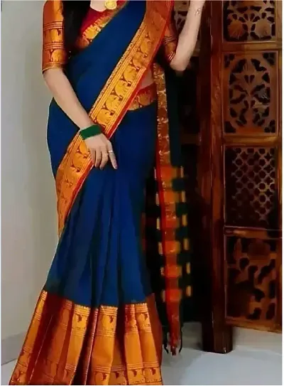 Alluring Cotton Saree with Blouse piece 