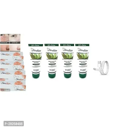 SkinShine Cream 15gm With  SkinShine Neem Face Wash 60ml and Usb Cable Pack Of 9