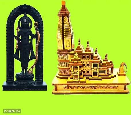 Ram Lalla Idol Miniature Sculpture and Ram Mandir Combo