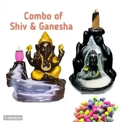 Combo of Lord Shiva and Lord Ganesh Backflow Fountain with 50  Backflow Sticks