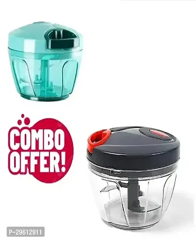 2 in 1 Plastic Mini Handy Chopper Combo Pack 450ml-thumb0