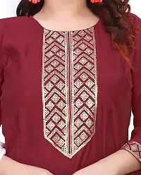 Beautiful Silk Maroon Embroidered Kurta Pant And Dupatta Set For Women-thumb3