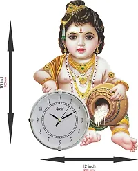 Shree Krishan Ji Wooden Wall Clock for Home and Office-thumb1