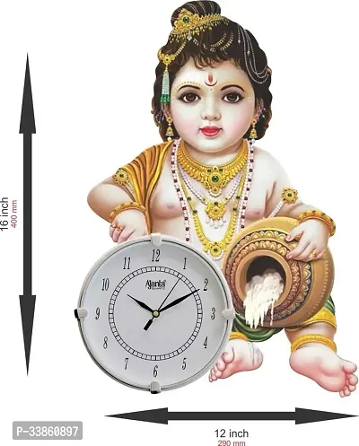 Shree Krishan Ji Wooden Wall Clock for Home and Office-thumb2