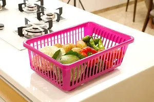 Pink 3 in 1 Large Durable Plastic Kitchen Sink Dish Rack Drainer Drying Rack Washing Basket-thumb4