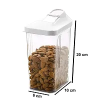 tvAt 6 Pcs Plastic Cereal Dispenser Easy Flow Storage Jar with Lid for Cereals, Rice and Pulses, Dryfruites, Grocery-thumb2