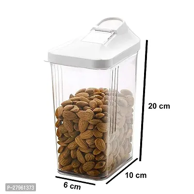 tvAt 6 Pcs Plastic Cereal Dispenser Easy Flow Storage Jar with Lid for Cereals, Rice and Pulses, Dryfruites, Grocery-thumb3