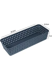 Multipurpose Plastic Storage Basket, Multicolor, Small Size Black (Pack Of 6)-thumb1