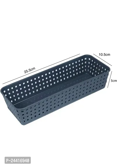 Multipurpose Plastic Storage Basket, Multicolor, Small Size Black (Pack Of 6)-thumb2