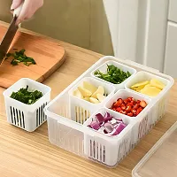 tvAt 1 Pcs Fridge Storage Boxes Freezer Storage Containers, Container for Kitchen Storage Set, Storage in Kitchen, Vegetable Storage, Draining Crisper Refrigerator Food Box-thumb4