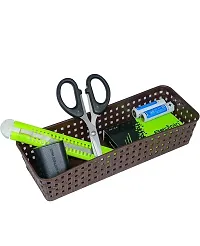 Multipurpose Plastic Storage Basket, Multicolor, Small Size Black (Pack Of 6)-thumb2