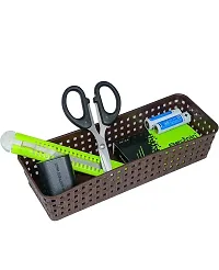 Multipurpose Plastic Storage Basket, Multicolor, Small Size Black (Pack Of 6)-thumb3