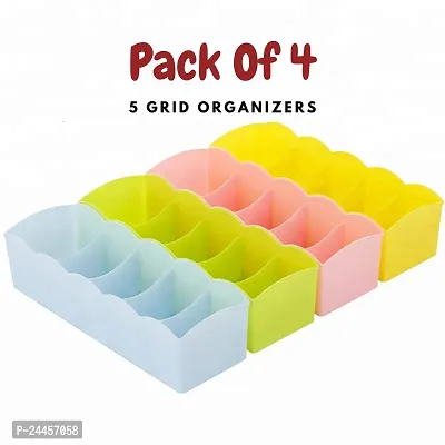 5 section Organizer For Socks Stationaryitem Kitchenitem Homeitem Multipurpose(pack of 4)