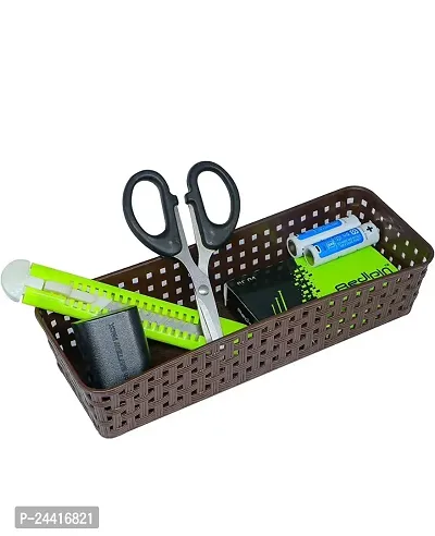 Multipurpose Desk Organizer/ Tray Office Drawer Dividers Storage /Craft Basket Rack Multicolor (Dimensions = 23.2 cm x 8.5 cm x 5 cm)-thumb3