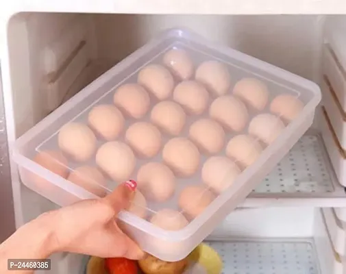 24 Grids Egg Storage Box Egg Basket with Lid Plastic Egg Holder Tray Egg Box for Fridge,Kitchen Egg Organizer-thumb0