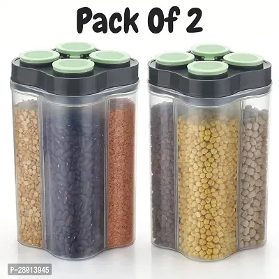 Classy Plastic Solid Jar Containers for Kitchen, Pack of 2-thumb0