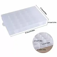 tvAt 1 Pcs 36 Grids Clear Plastic Storage Box with Adjustable 36 Grids Clear Plastic Storage Box Vanity Box  (White)-thumb3