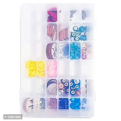 tvAt 1 Pcs 36 Grids Clear Plastic Storage Box with Adjustable 36 Grids Clear Plastic Storage Box Vanity Box  (White)-thumb5