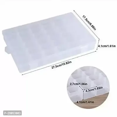 tvAt 2 Pcs 36 Grids Clear Plastic Storage Box with Adjustable 36 Grids Clear Plastic Storage Box Vanity Box  (White)-thumb2