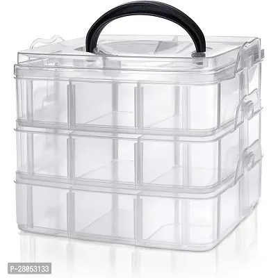 tvAt 3 Layer 18 Grids Storage Plastic Boxes Medicine Jewelry Bead Storage Box C-thumb0