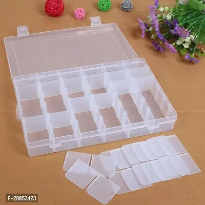 tvAt 2 Pcs 36 Grids Clear Plastic Storage Box with Adjustable Dividers Organizer Earrings Bead Jewelry Small Storage Box Case-thumb2