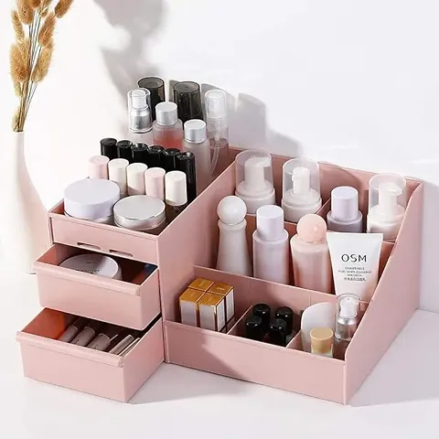 Bathroom Items Organizer For Creams,Shampoo,Toothpaste,Liquid items Plasric Storage Organizer (Pink)