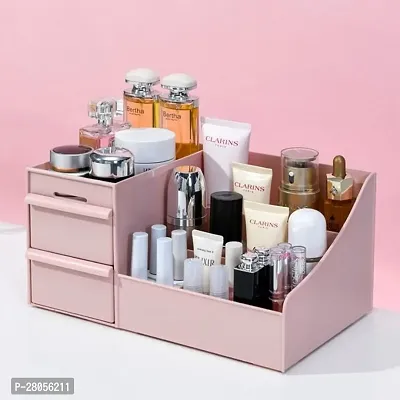 tvAt 1 Pcs Multi-Drawers Cosmetics Storage Box Large Capacity Cosmetic jewellery Box, Makeup Skin Care Products for Dressing Table Cosmetic Organizer Set (Pink)-thumb0