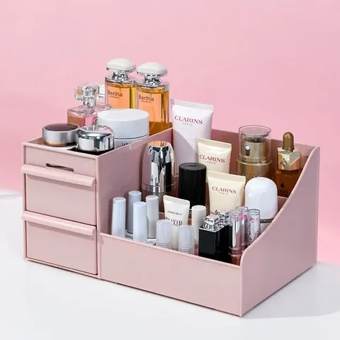 Bathroom Items Organizer For Creams,Shampoo,Toothpaste,Liquid items Plasric Storage Organizer (Pink)