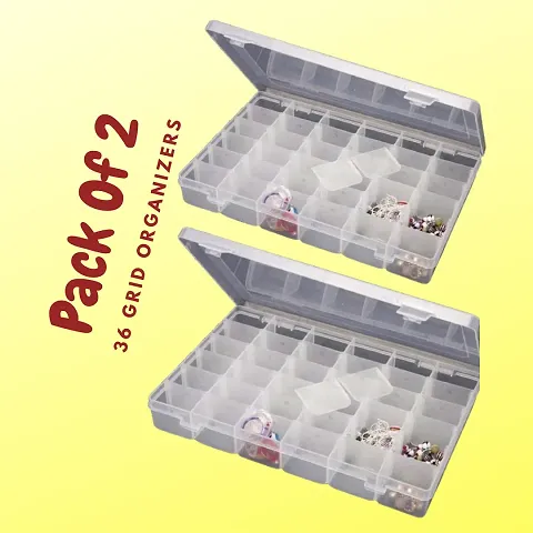 36 Grid Pack Of 2 Plastic Storage Box