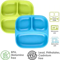 3 Compartment Plastic Plates Pack of 4-thumb2