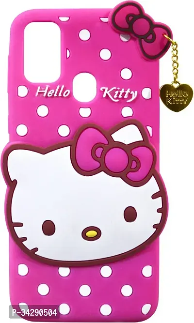 Shock Proof Rubber Back Cover for Samsung Galaxy M31 -SM-M315F - Hello Kitty Pink-thumb0