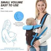 THE TRENDYS Comfy Adjustable Baby Carrier 4 in 1 Carry Positions Sling cum Kangaroo Bag with Safety Belt, Buckle Straps and cushioned Leg Support for New-born/Toddler 4 to 24 Months Baby (Blue Black)-thumb1