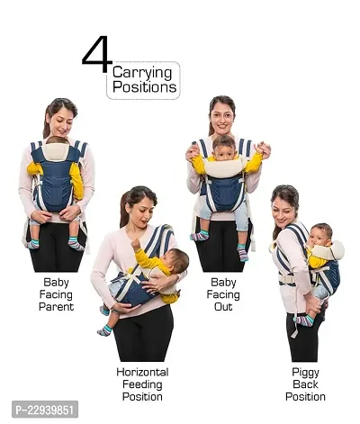 THE TRENDYS Comfy Adjustable Baby Carrier 4 in 1 Carry Positions Sling cum Kangaroo Bag with Safety Belt, Buckle Straps and cushioned Leg Support for New-born/Toddler 4 to 24 Months Baby (Blue Black)-thumb4