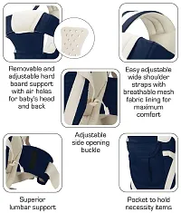 THE TRENDYS Comfy Adjustable Baby Carrier 4 in 1 Carry Positions Sling cum Kangaroo Bag with Safety Belt, Buckle Straps and cushioned Leg Support for New-born/Toddler 4 to 24 Months Baby (Blue Black)-thumb2