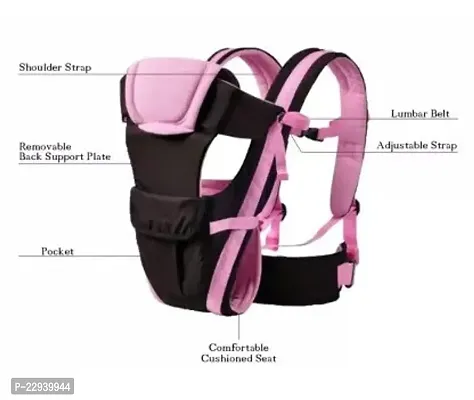 SV BABY Super Comfy Adjustable Baby Carrier 4 in 1 Carry Positions Sling cum Kangaroo Bag with Safety Belt, Buckle Straps and cushioned Leg Support for New-born/Toddler 4 to 24 Months Baby (Pink)-thumb2