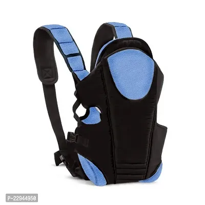 SV BABY Superior Quality Kangaroo Baby Carrier Bag With Adjustable Head Support, Padded Waist, Safety Belt Sling Baby Carrier 3-24 Months (Black Blue)-thumb0