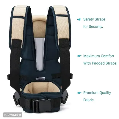 SV BABY Superior Quality Kangaroo Baby Carrier Bag With Adjustable Head Support, Padded Waist, Safety Belt Sling Baby Carrier 3-24 Months (Black Blue)-thumb2