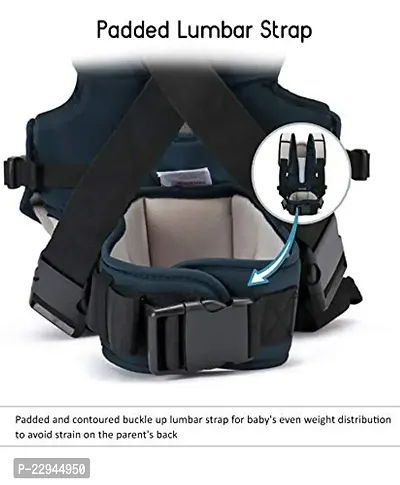SV BABY Superior Quality Kangaroo Baby Carrier Bag With Adjustable Head Support, Padded Waist, Safety Belt Sling Baby Carrier 3-24 Months (Black Blue)-thumb4