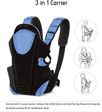 SV BABY Superior Quality Kangaroo Baby Carrier Bag With Adjustable Head Support, Padded Waist, Safety Belt Sling Baby Carrier 3-24 Months (Black Blue)-thumb4
