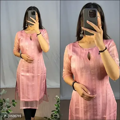 Stylish Pink Organza Satin Kurta For Women