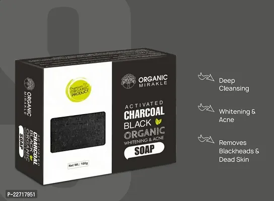 Mirakle Activated Charcoal Soap 100 Gm, Pack Of 3