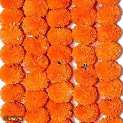 Orange 5ft Long Strands Artificial Marigold Flowers Pack of 4-thumb3