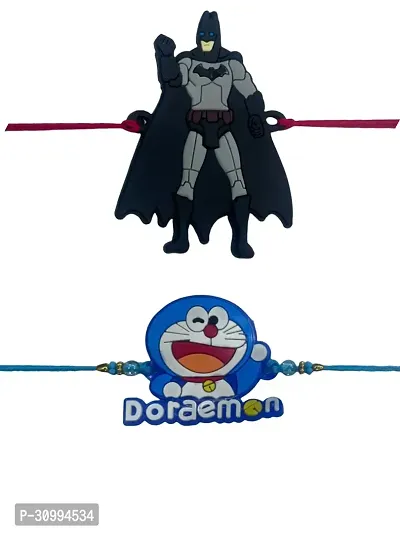 Pack of 2 Cartoon Character Rakhi for Kids with Roli Chawal Cartoon Character Doraemon and Avenger With Roli And Chawal-thumb0