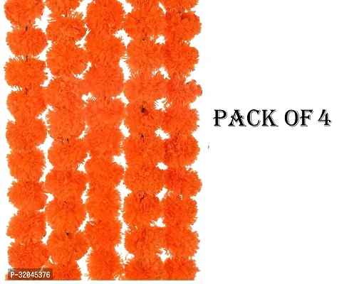 Orange 5ft Long Strands Artificial Marigold Flowers Pack of 4-thumb0