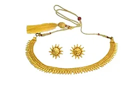 Eureka GoldPlated Golden Colour Fashionable Necklace Set for Women and Girls-thumb1