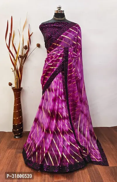 Beautiful Magenta Art Silk Embellished Saree with Blouse Piece For women