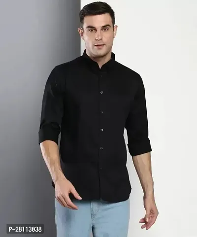 Fancy Lycra Solid Casual Shirts For Men-thumb0