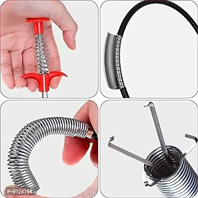Drain Pipe Sewer Sink Cleaning Spring Stick for Tub Dredge Remover, Clog Remover, Hair Catching Cleaning Tool-thumb2