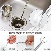 Drain Pipe Sewer Sink Cleaning Spring Stick for Tub Dredge Remover, Clog Remover, Hair Catching Cleaning Tool-thumb2